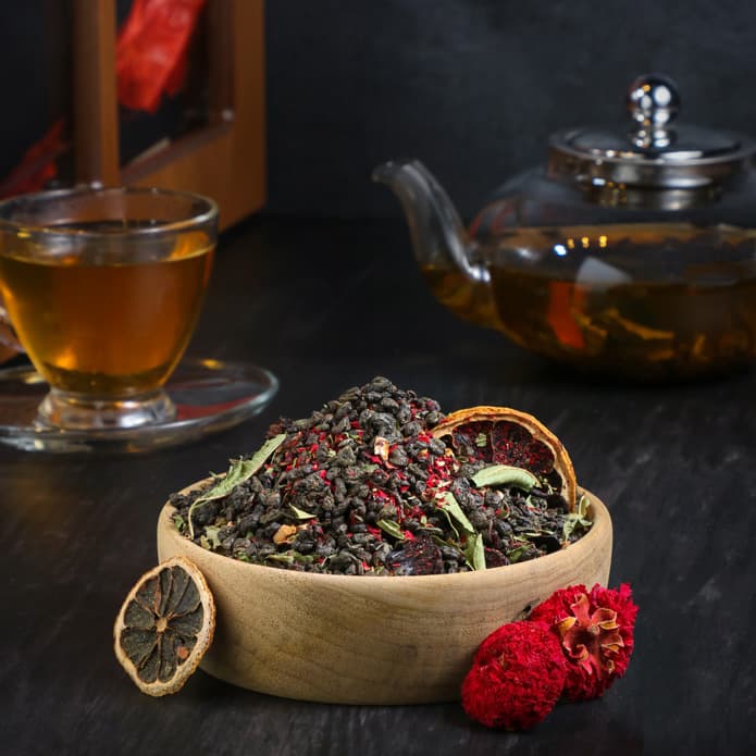 شاي أخضر بالحمضيات بزورية