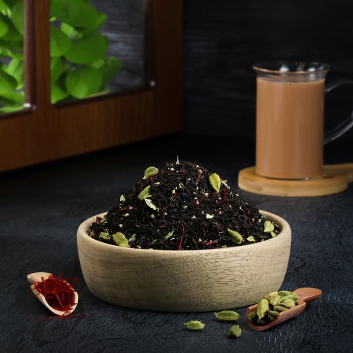 شاي كرك بالزعفران بزورية
